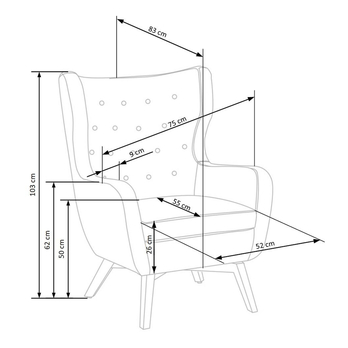 Kreslo EFRAIM tmavočervená 7