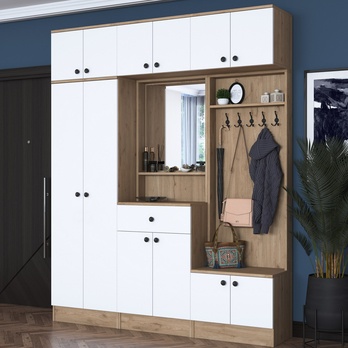 Predsieňová zostava ELA 10 biela/orech 1