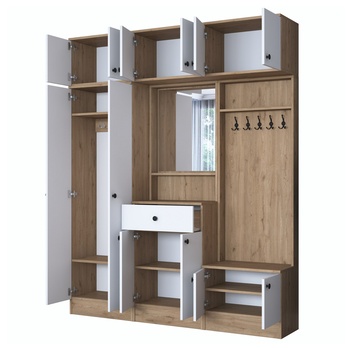 Predsieňová zostava ELA 10 biela/orech 2