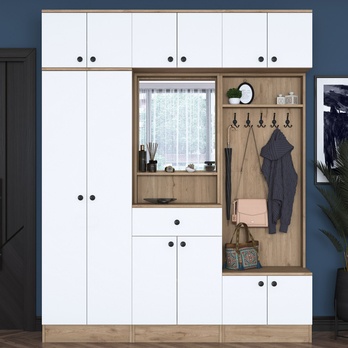 Predsieňová zostava ELA 10 biela/orech 5