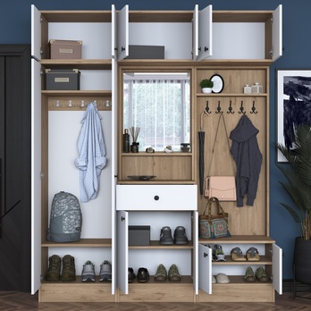 Predsieňová zostava ELA 10 biela/orech 6