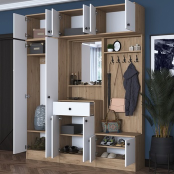 Predsieňová zostava ELA 10 biela/orech 7