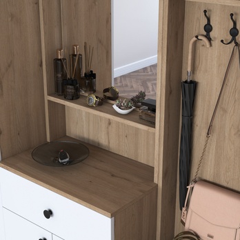 Predsieňová zostava ELA 10 biela/orech 9