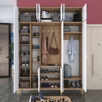 Predsieňová zostava ELA 11 orech/biela, 8 dvojitých háčikov 7