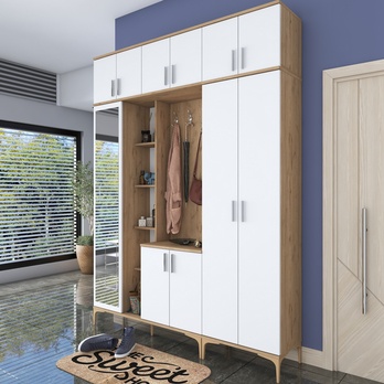 Predsieňová zostava ELA 11 orech/biela 1