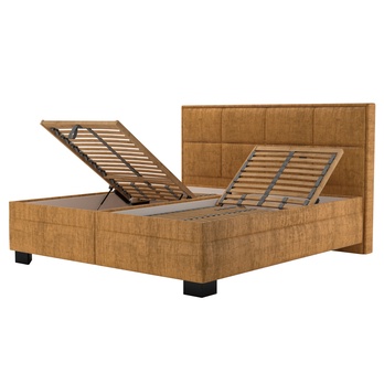 Posteľ s polohovacím roštom ELA 1 horčicová, 160x200 cm 1