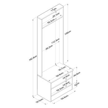 Predsieňová zostava ELA 1 orech/biela 6
