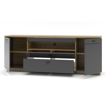 TV komoda ELA 4 grafitová/dub artisan 1