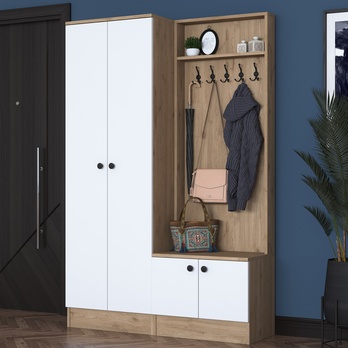 Predsieňová zostava ELA 5 orech/biela 1