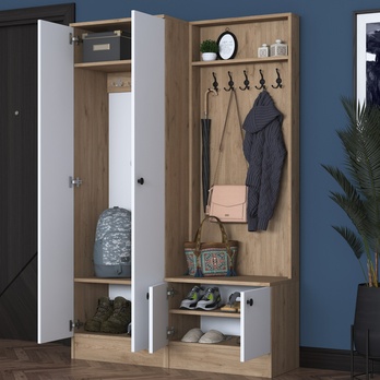 Predsieňová zostava ELA 5 orech/biela 2