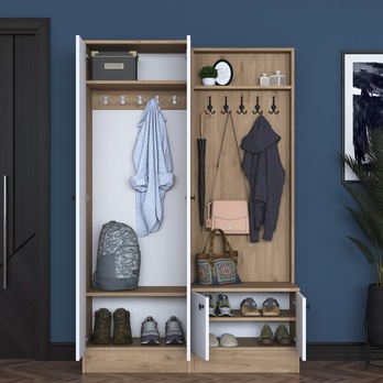 Predsieňová zostava ELA 5 orech/biela 5