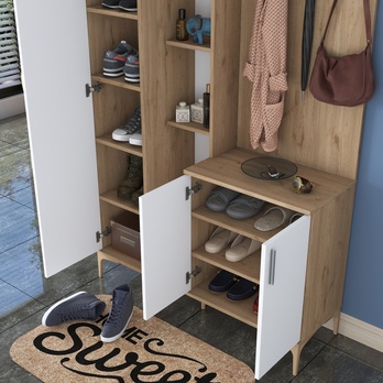 Predsieňová zostava ELA 6 orech/biela 6