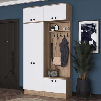 Predsieňová zostava ELA 7 orech/biela 1