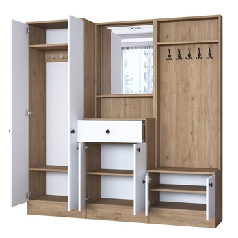 Predsieňová zostava ELA 8 biela/orech 2