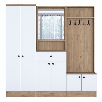 Predsieňová zostava ELA 8 biela/orech 3