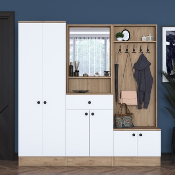 Predsieňová zostava ELA 8 biela/orech 5