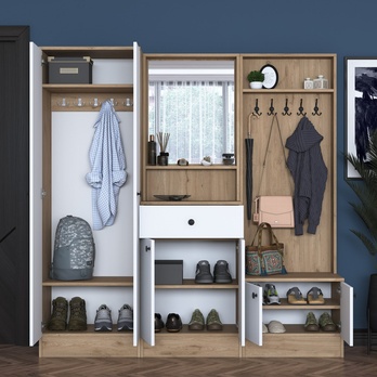 Predsieňová zostava ELA 8 biela/orech 6