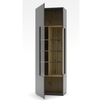 Vitrína ELA grafitová/dub artisan, ľavá/pravá 1