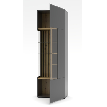 Vitrína ELA grafitová/dub artisan, ľavá/pravá 3