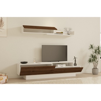 Obývacia stena ELDA biela/orech 2