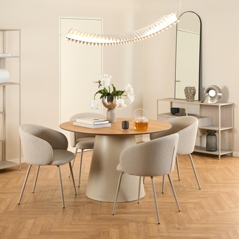 Jedálenská stolička ELEANOR béžová/sivá 8