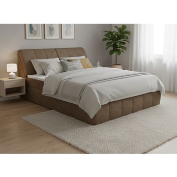 Posteľ s matracom a topperom ELEIN taupe, 180x200 cm 1