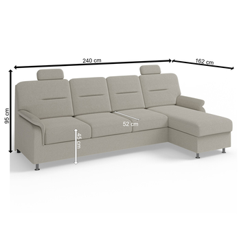 Sedacia súprava ELIDA pravá, sivá 4