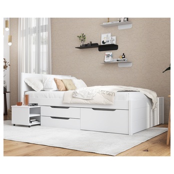 Posteľ s roštom ELIDE biela, 140x200 cm 1