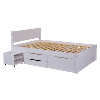 Posteľ s roštom ELIDE biela, 140x200 cm 3