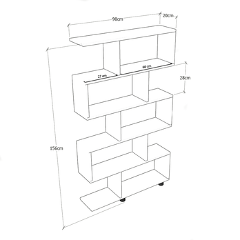 Regál na knihy  ELIF borovica 3