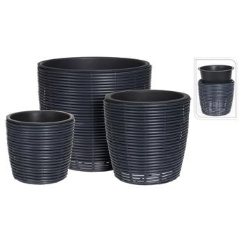 Kvetináč ELINA čierna, šírka 40 cm 1