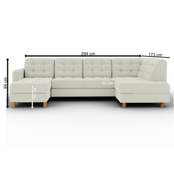 Sedacia súprava ELIO U pravá, biela 3