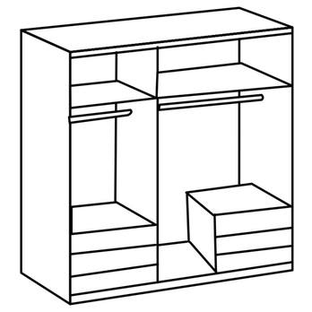 Šatníková skriňa ELIOT dub doskový, 3 dvere, zrkadlo 2