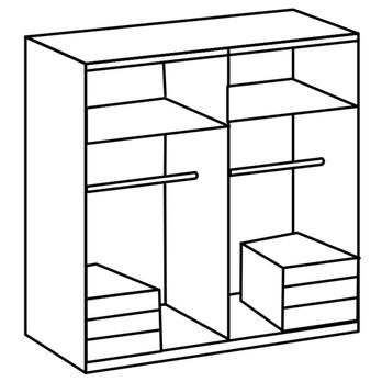 Šatníková skriňa ELIOT dub doskový, 4 dvere, 2 zrkadlá 2