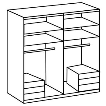 Šatníková skriňa ELIOT dub doskový/biela lak, 4 dvere 2