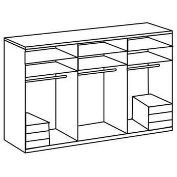 Šatníková skriňa ELIOT dub doskový/biela lak, 6 dverí 2