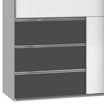 Šatníková skriňa ELIOT biela/grafit, šírka 200 cm 3