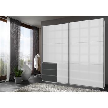 Šatníková skriňa ELIOT biela/grafit, šírka 250 cm 1