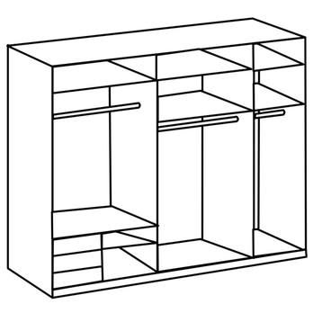 Šatníková skriňa ELIOT biela/grafit, šírka 250 cm 2