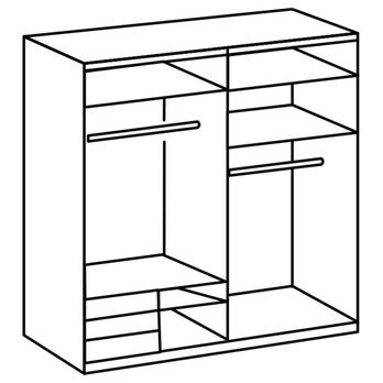 Šatníková skriňa ELIOT biela/grafit, šírka 200 cm, zrkadlo 2