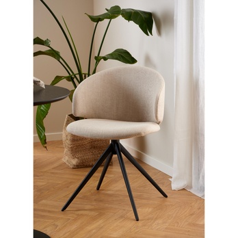 Jedálenská stolička ELLA béžová/matná čierna 5