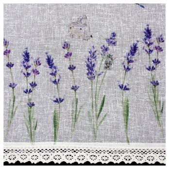 Záclona ELLA potlač levandule, biela, 150x30 cm 4