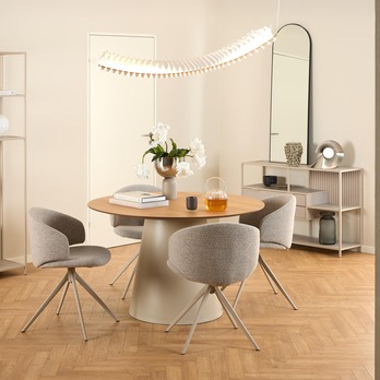 Jedálenská stolička ELLA béžová/sivá 1