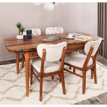 Jedálenská stolička ELMA béžová/orech, sada 2 ks 1