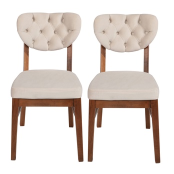 Jedálenská stolička ELMA béžová/orech, sada 2 ks 2