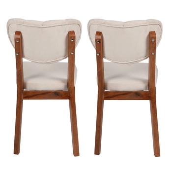 Jedálenská stolička ELMA béžová/orech, sada 2 ks 3