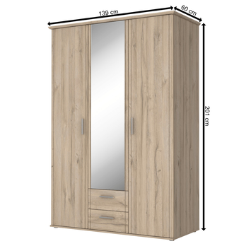 Šatníková skriňa ELMA dub bianco 6