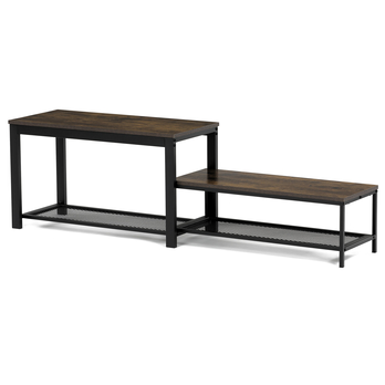 Lavica na topánky ELON čierna/staré drevo 2