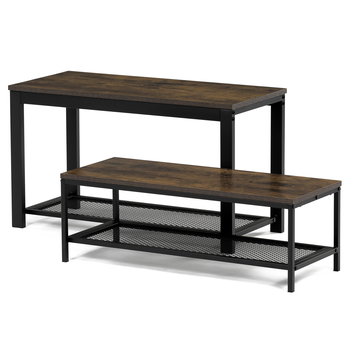 Lavica na topánky ELON čierna/staré drevo 3