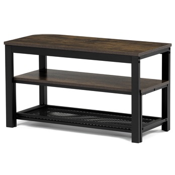 Lavica na topánky ELON čierna/staré drevo 4